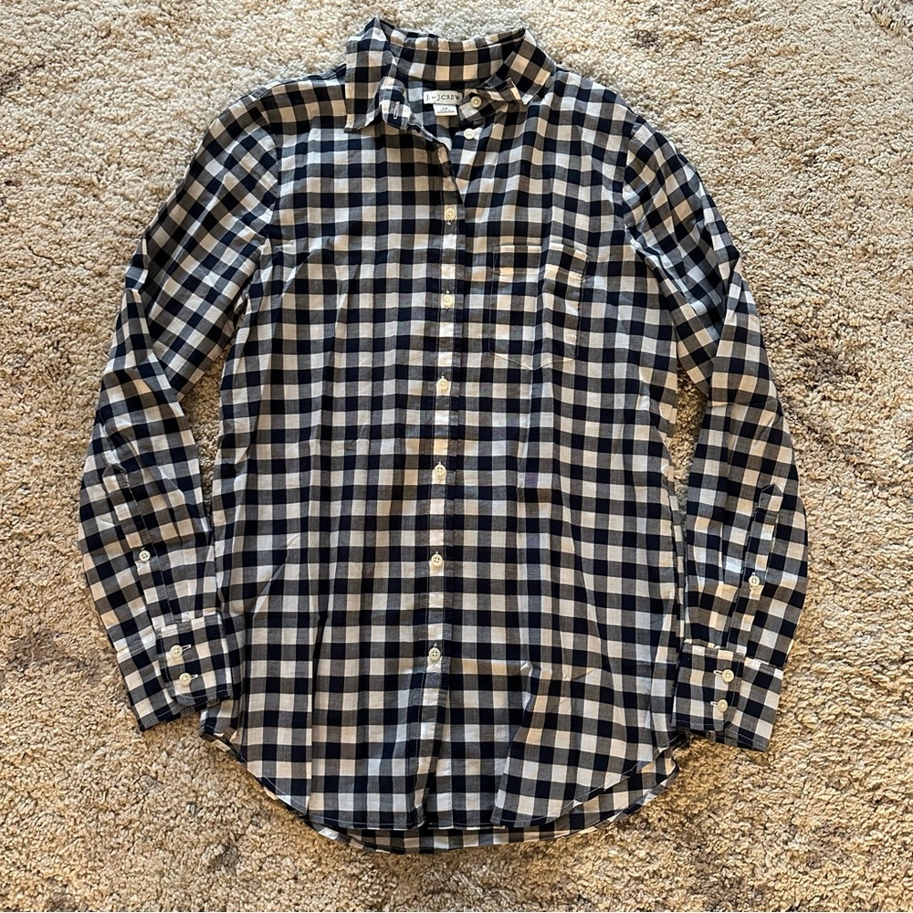 J.CREW Gingham Print Fitted Shirt